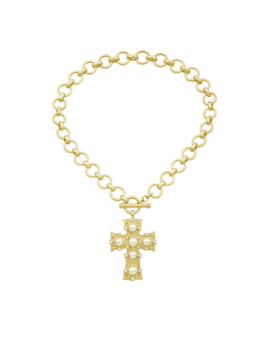 Piper Pearl Studded Cross
