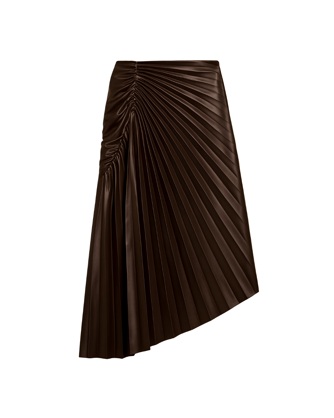 Bella Brown Pleated Midi Skirt