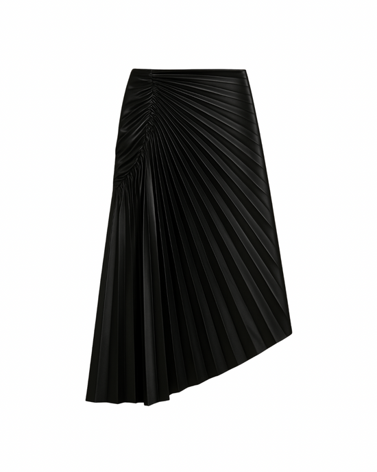 Betsy Black Pleated Midi Skirt