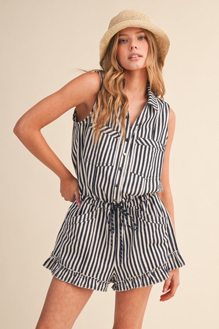 Seaside Stroll Striped Romper
