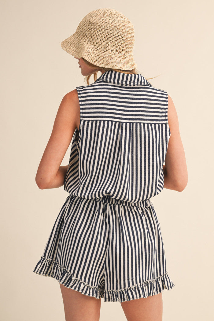 Seaside Stroll Striped Romper