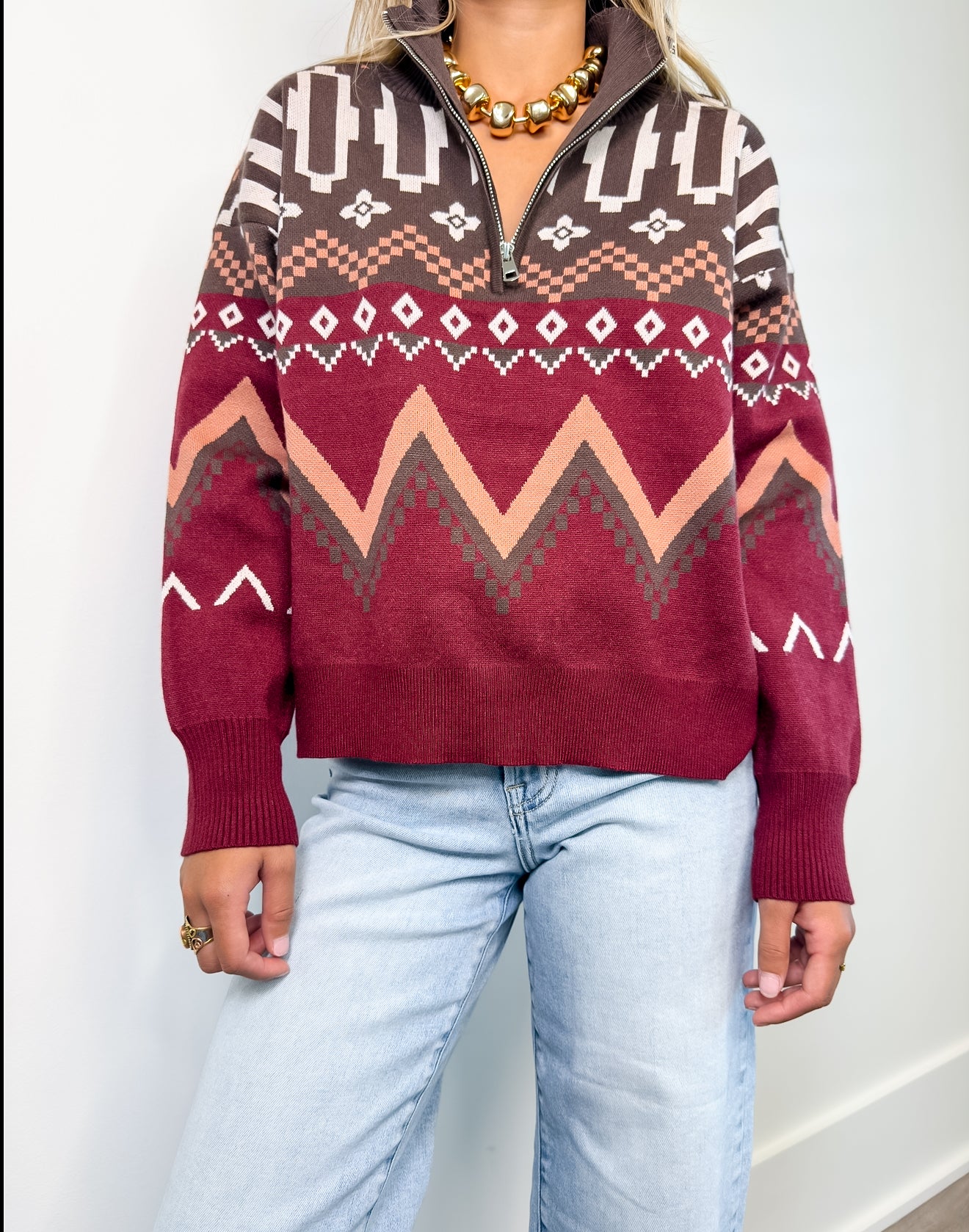 Sierra Sunset Half-Zip Sweater