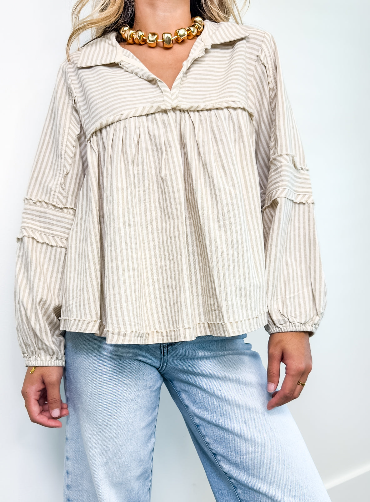Stella Striped Long Sleeve Blouse