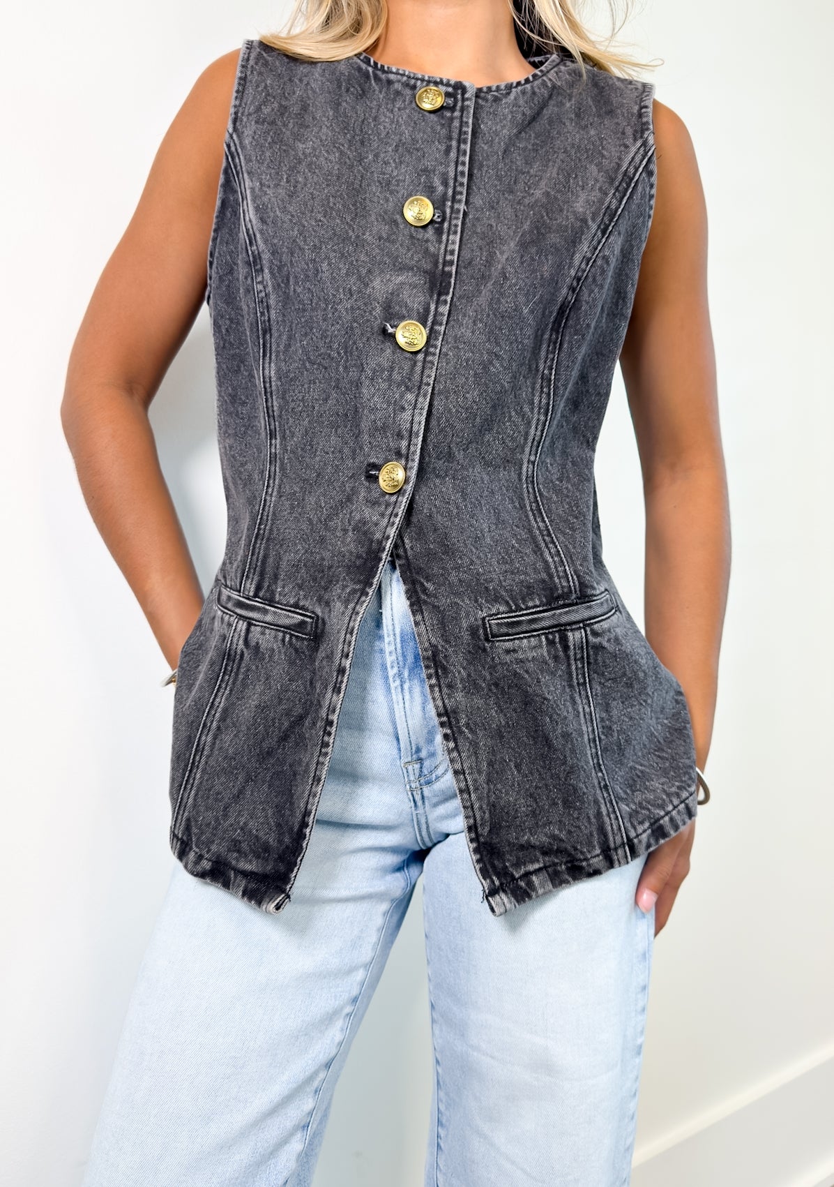 Betsy Button Down Denim Vest