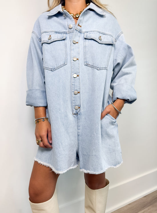 Harlow Denim Oversized Romper