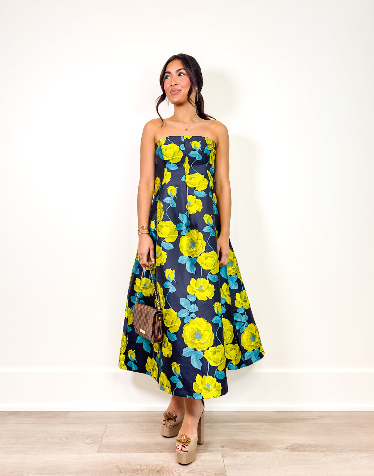 Midnight Bloom Midi Dress