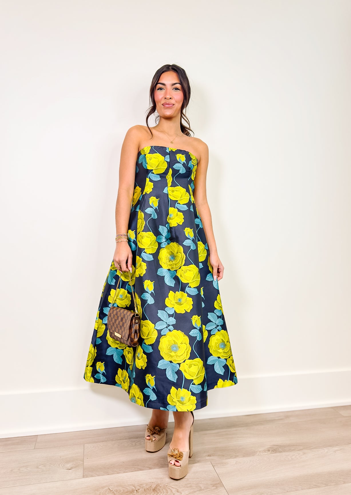 Midnight Bloom Midi Dress