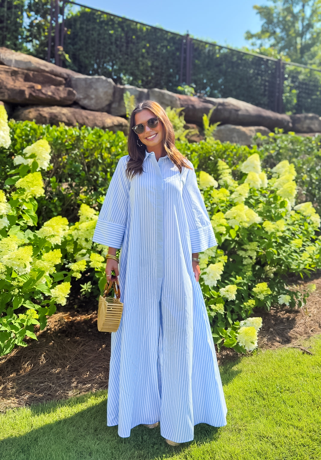 Bailey (Blue) Loose Fit Striped Maxi Dress