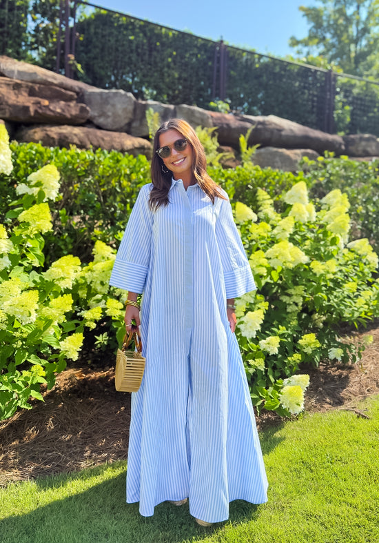 Bailey (Blue) Loose Fit Striped Maxi Dress