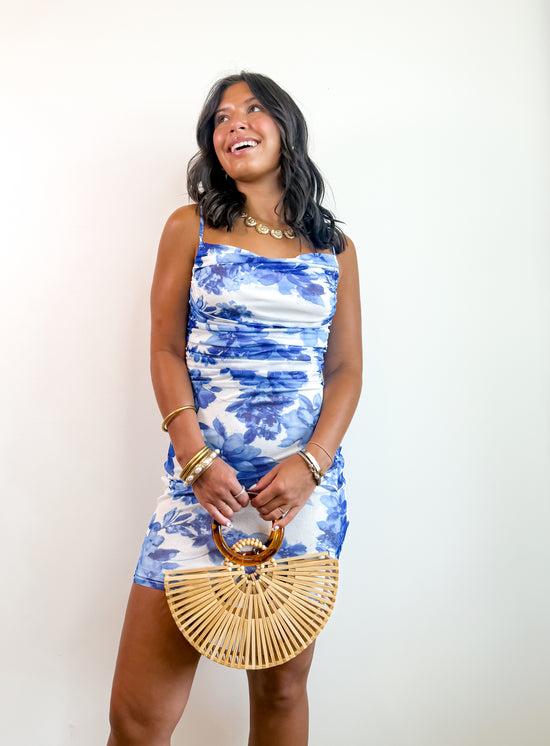 Bluebell Whisper Mesh Mini Dress