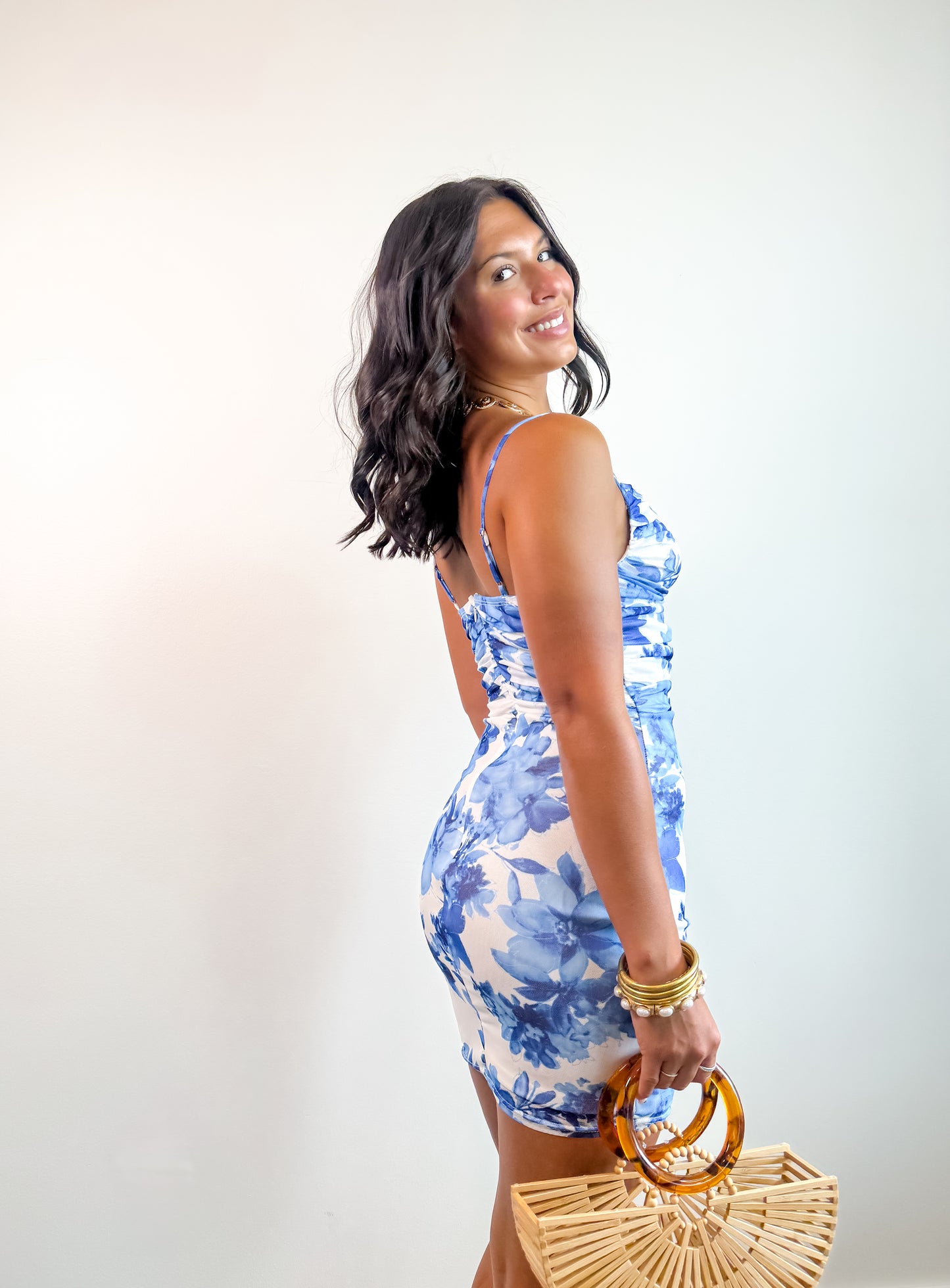 Bluebell Whisper Mesh Mini Dress