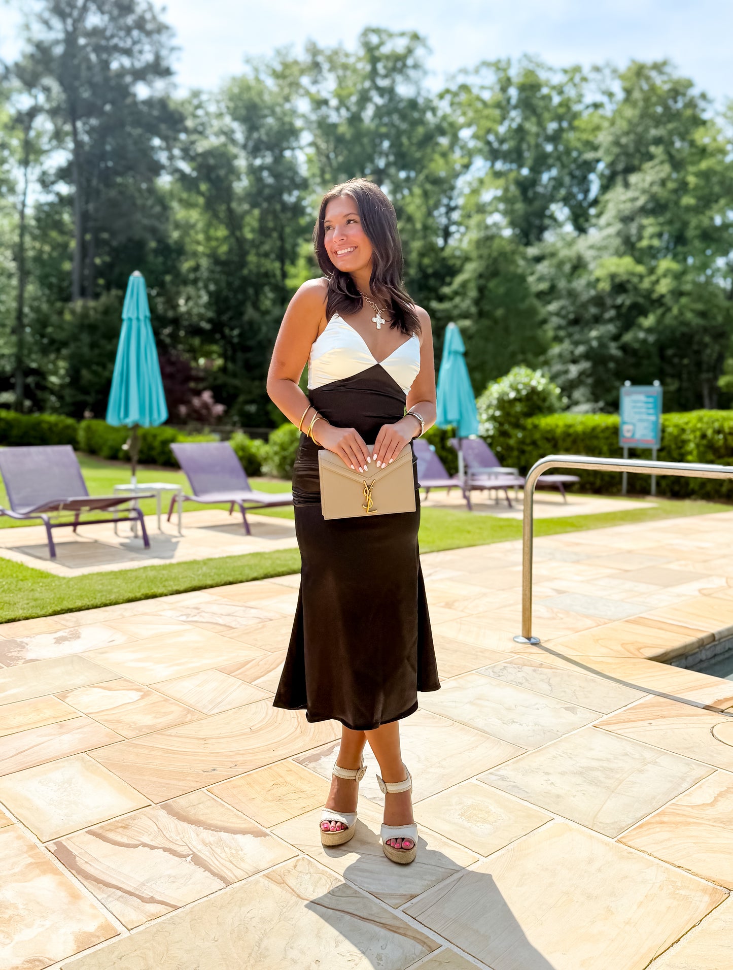 Sabrina Satin Midi Dress