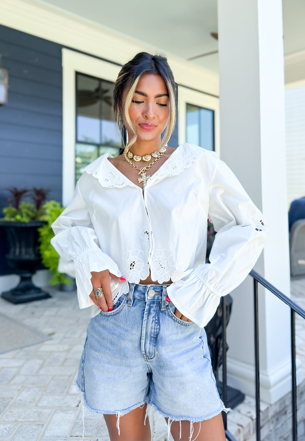 Mia Eyelet Blouse
