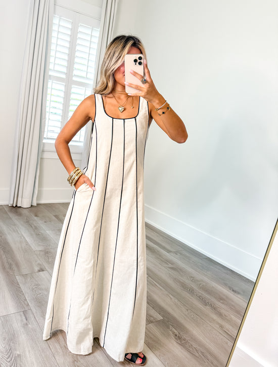 Sloane Pipping Contrast Maxi Dress