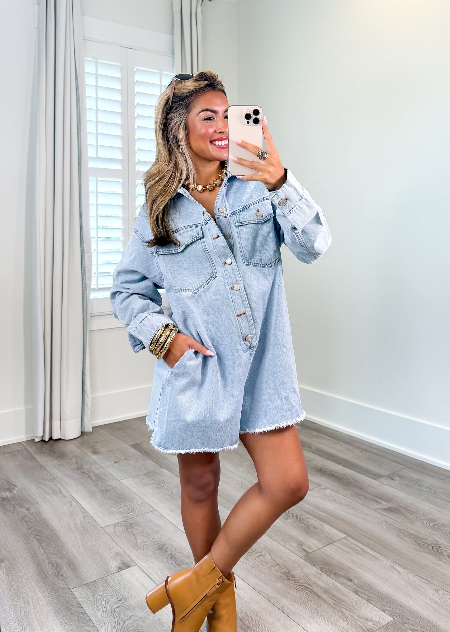 Harlow Denim Oversized Romper