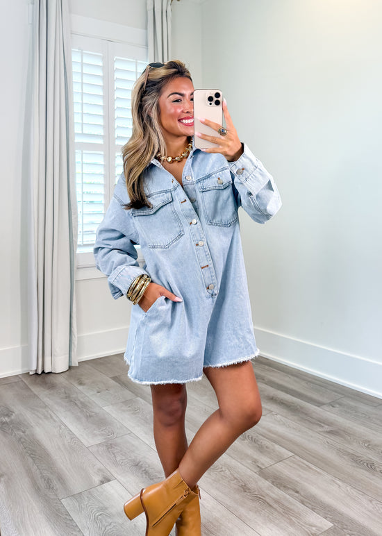 Harlow Denim Oversized Romper