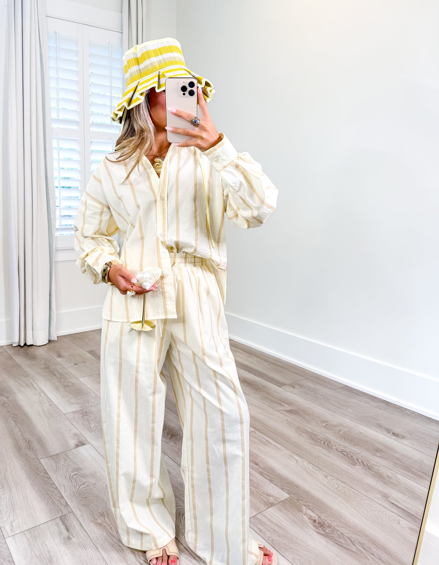 Coco Striped Button Down Linen Pants