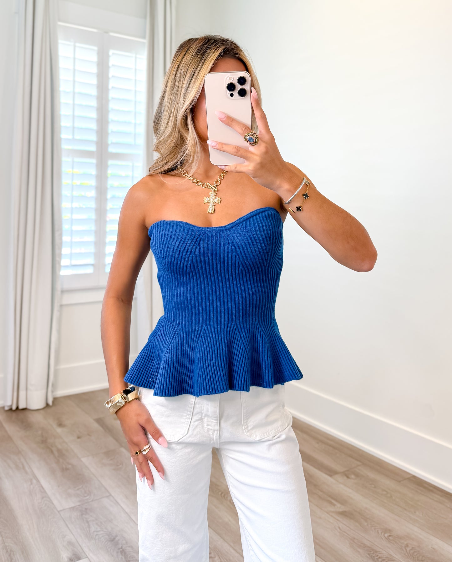 Tiff Tube Blue Sweater Top
