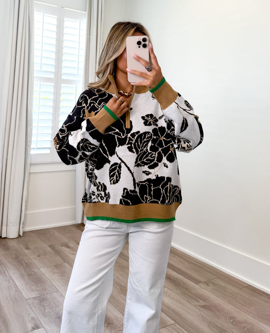 Elle Mock Neck Half Zip Pullover