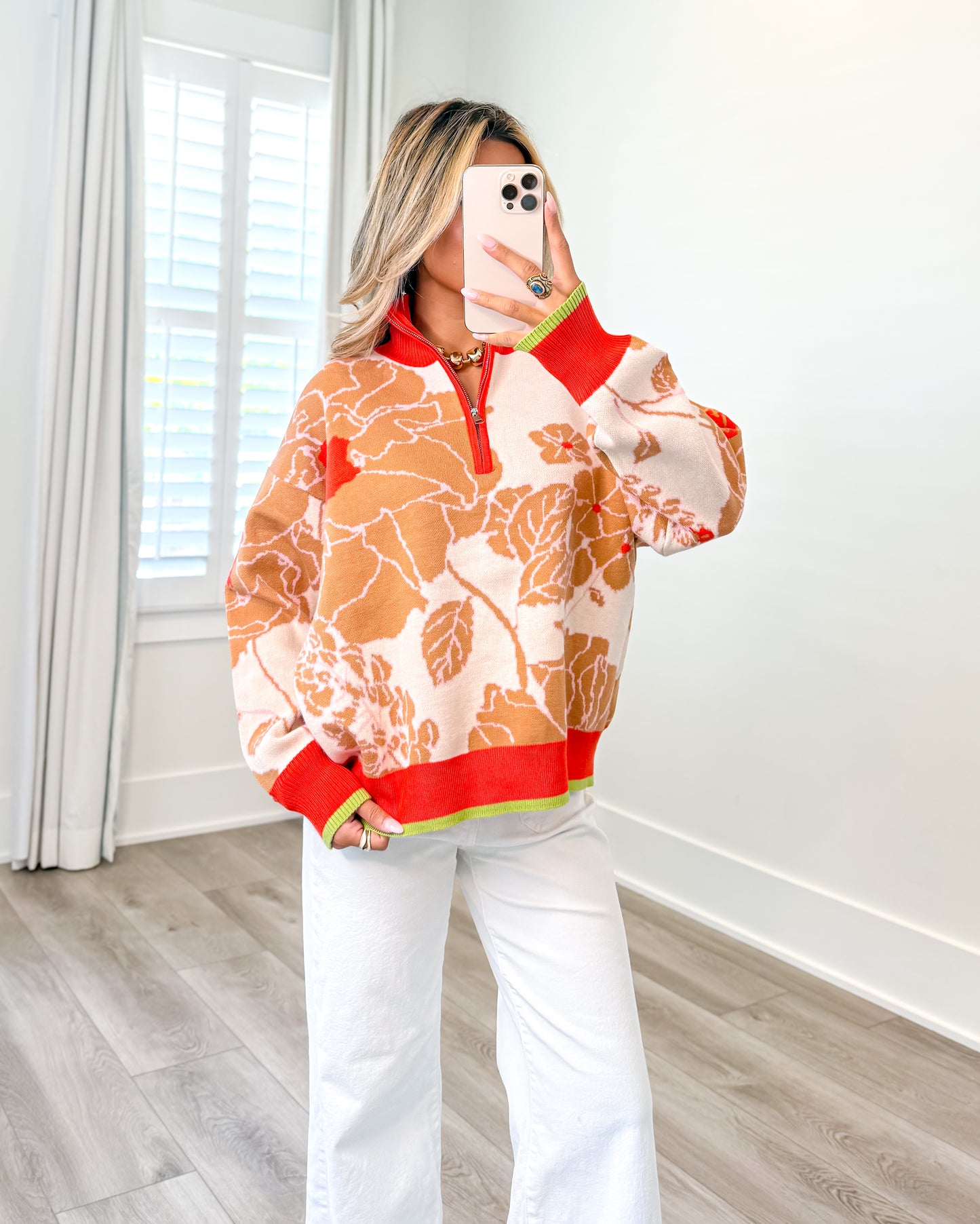 Stella Mock Neck Half Zip Pullover