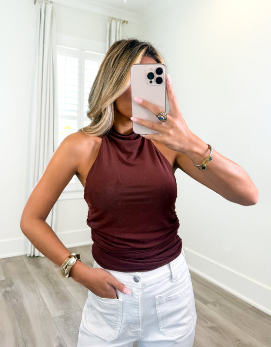 Maria Mock Neck Sleeveless Top