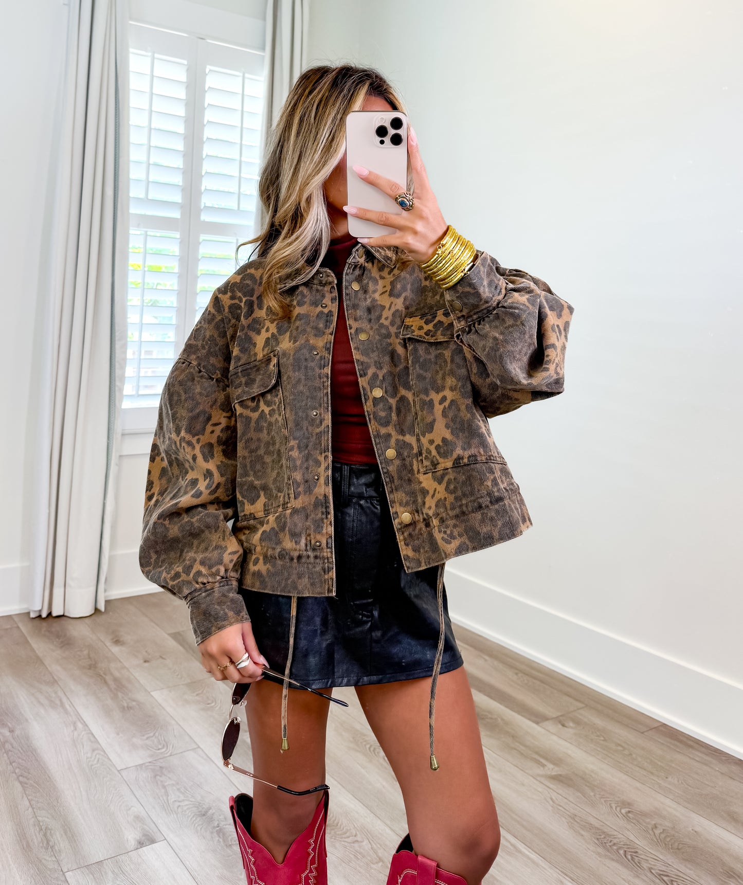 Leopard Luxe Button Down Jacket