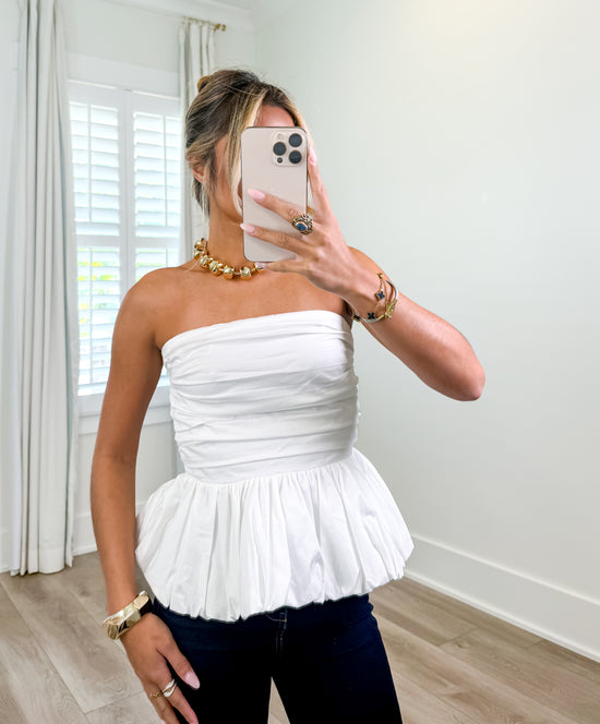 Betsy Ruched Bubble Tube Top