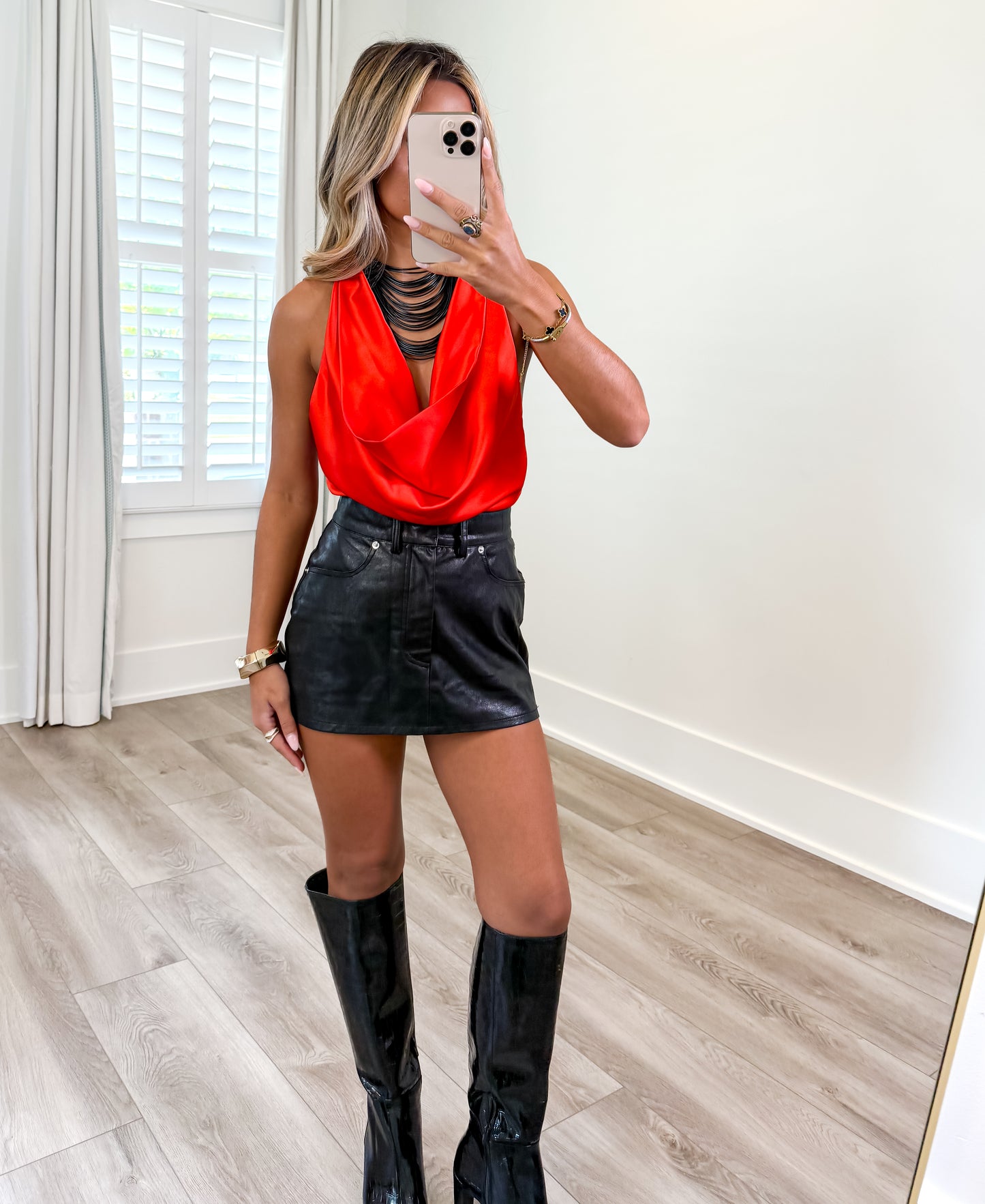 Sadie Satin Cowl Blouse