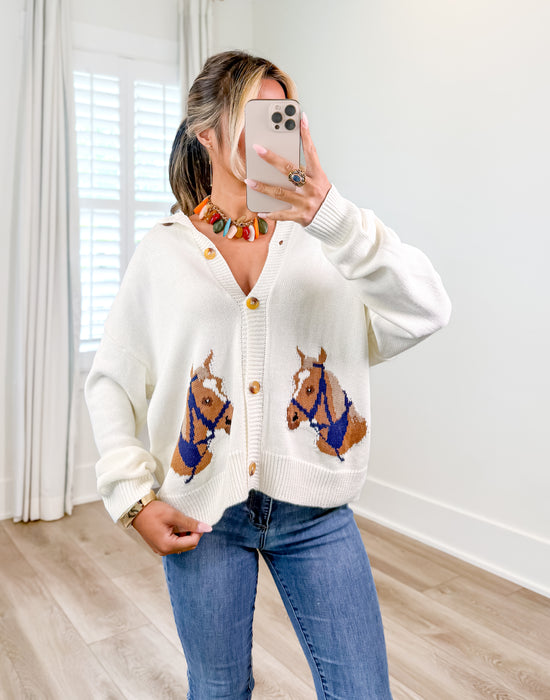 Horse Graphic Long Sleeve Cardigan