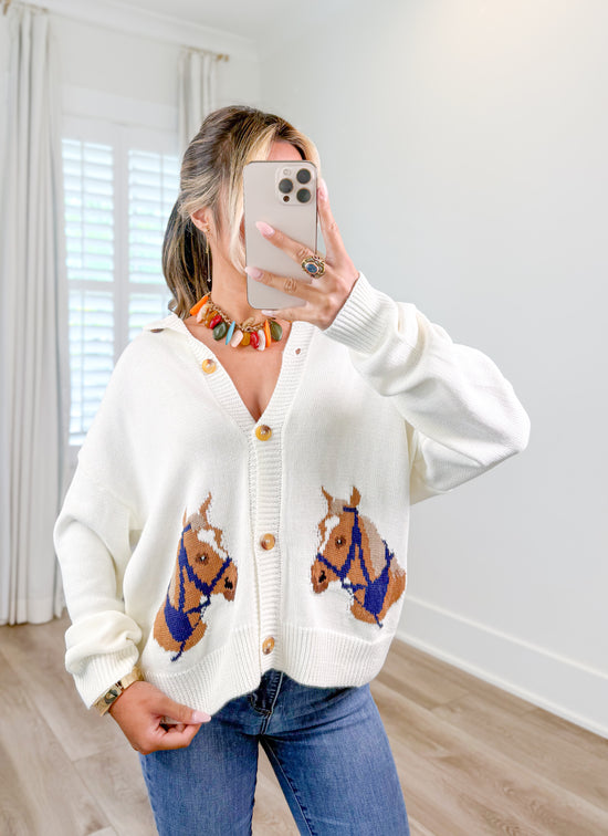 Horse Graphic Long Sleeve Cardigan