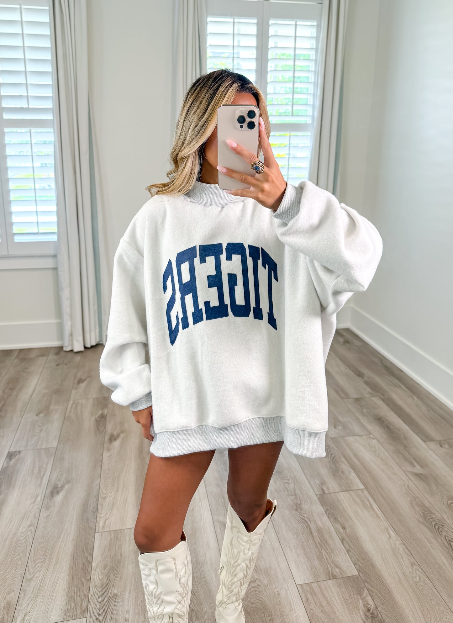 "War Damn & Tigers" Reversible Mock Neck Sweatshirt
