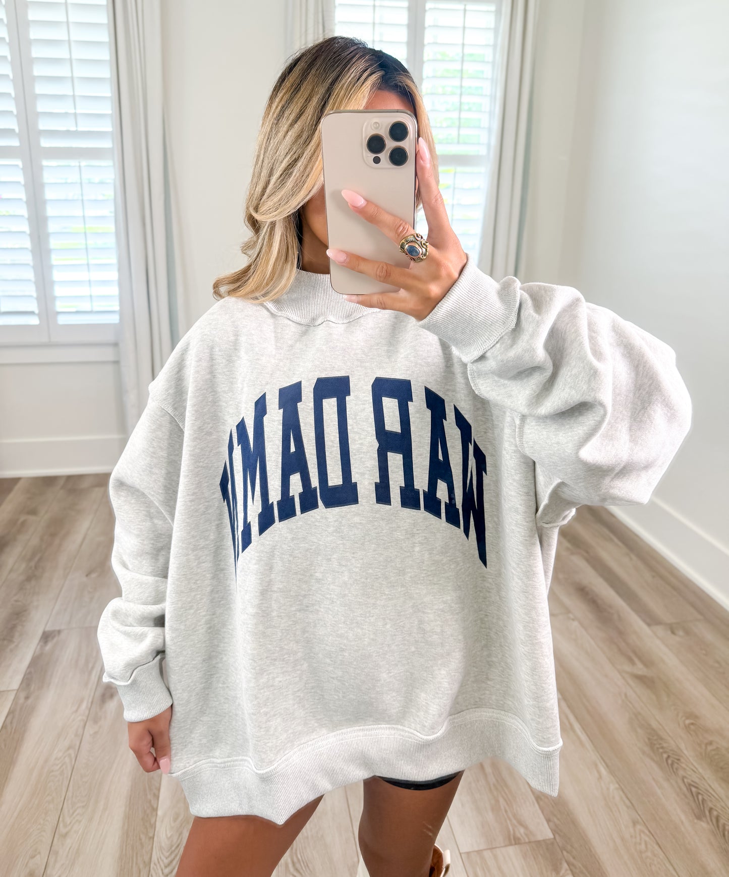 "War Damn & Tigers" Reversible Mock Neck Sweatshirt