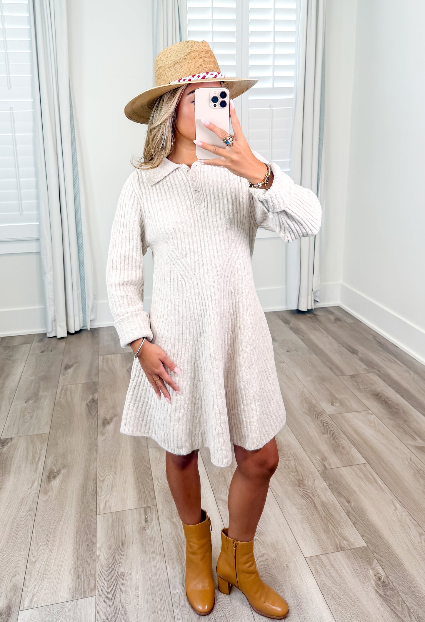 Katie Ribbed Knit Sweater Dress