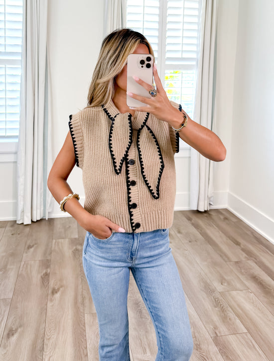 Sadie Tie Neck Sweater Vest