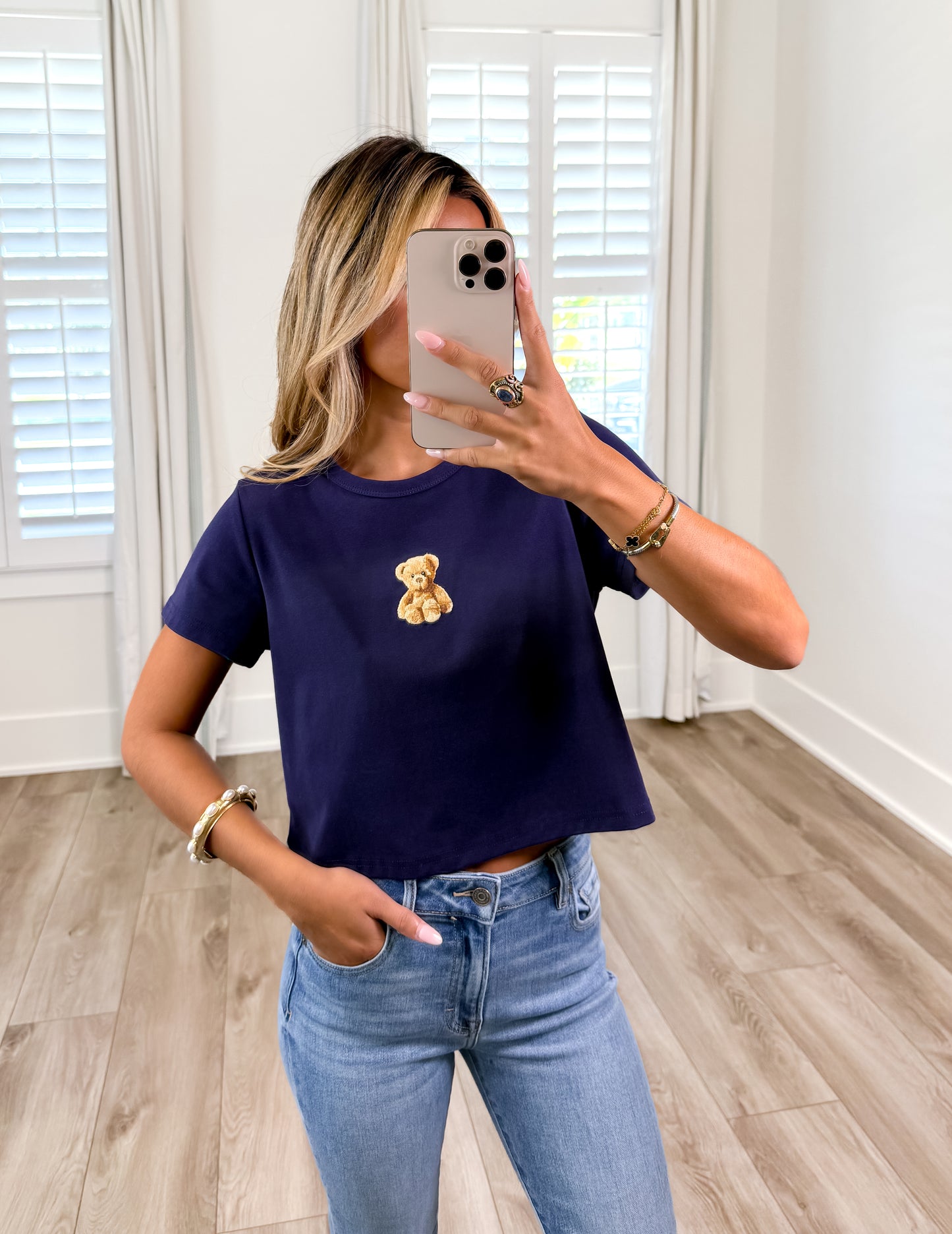 Embroidered Teddy Bear Baby Tee