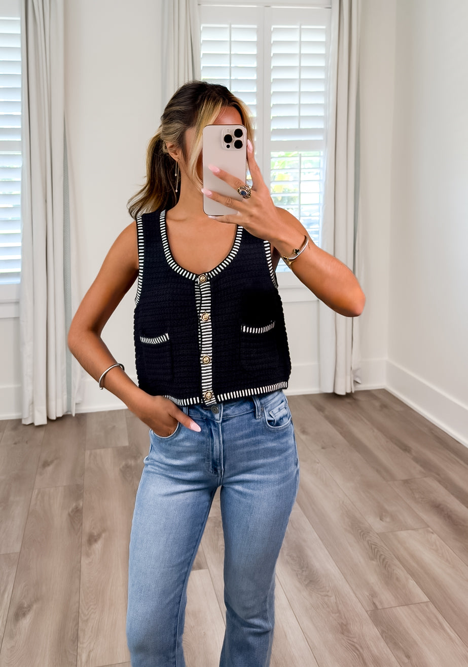 The Parisian Crop Knit Vest