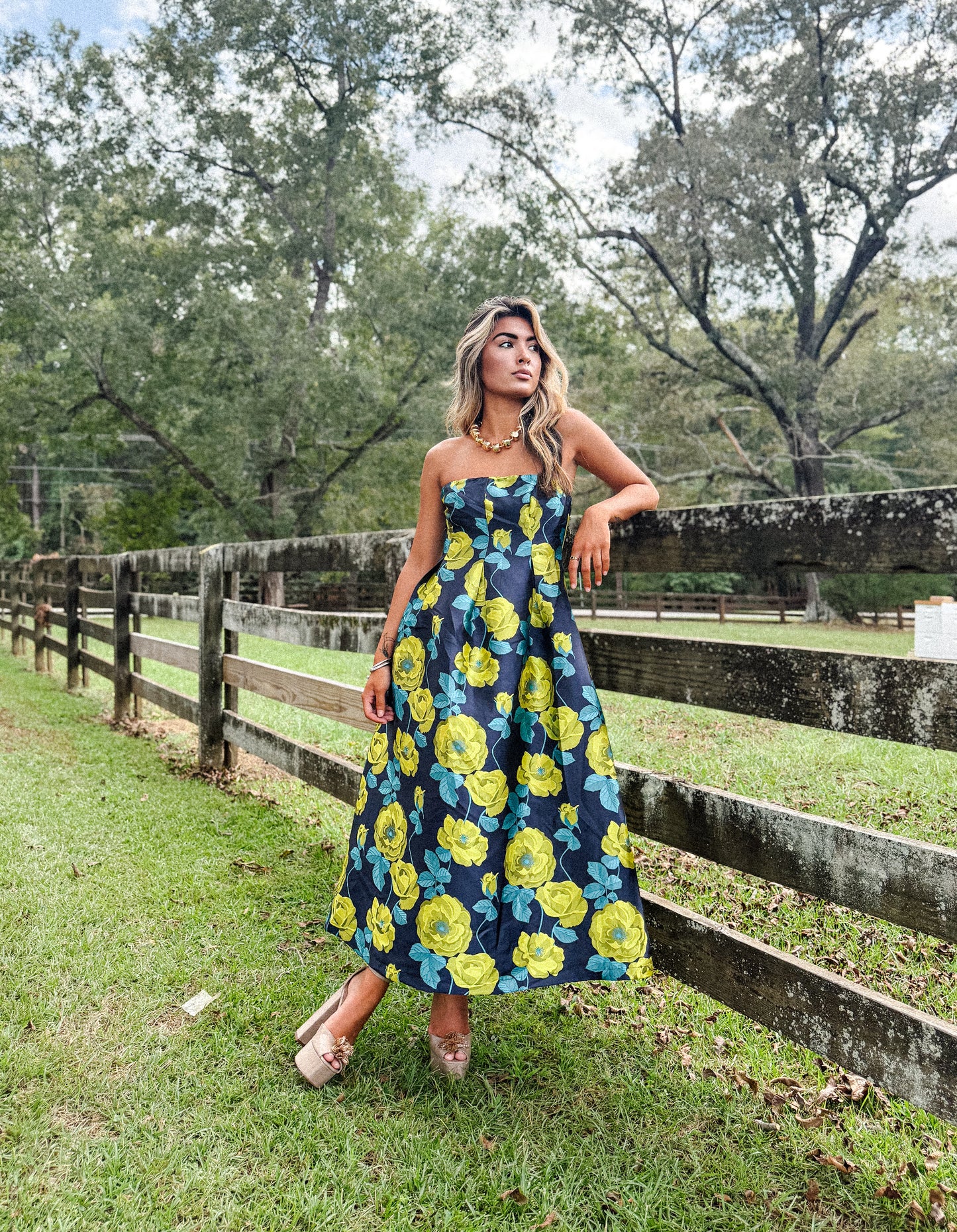 Midnight Bloom Midi Dress
