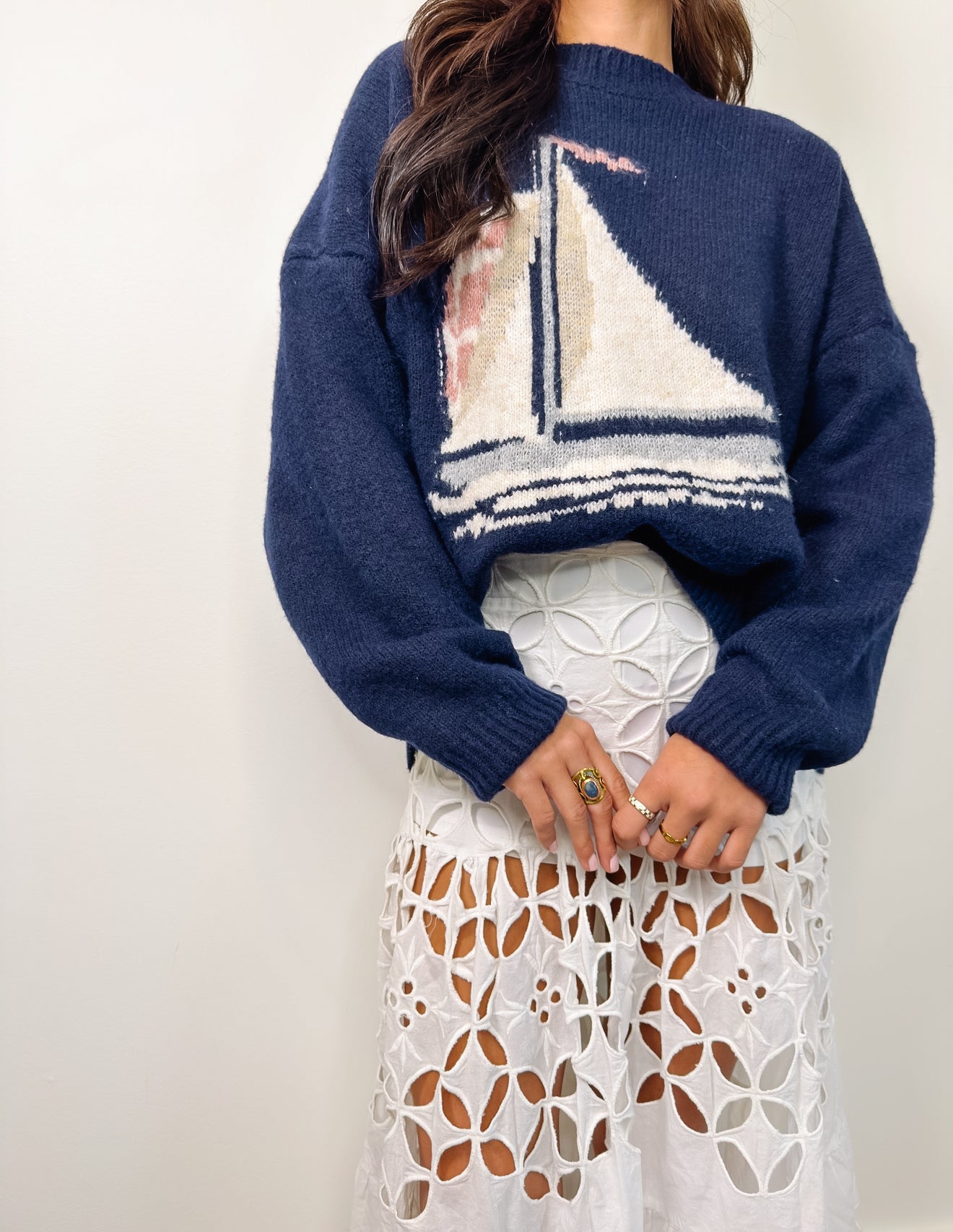 Sail Away Sweater - Navy