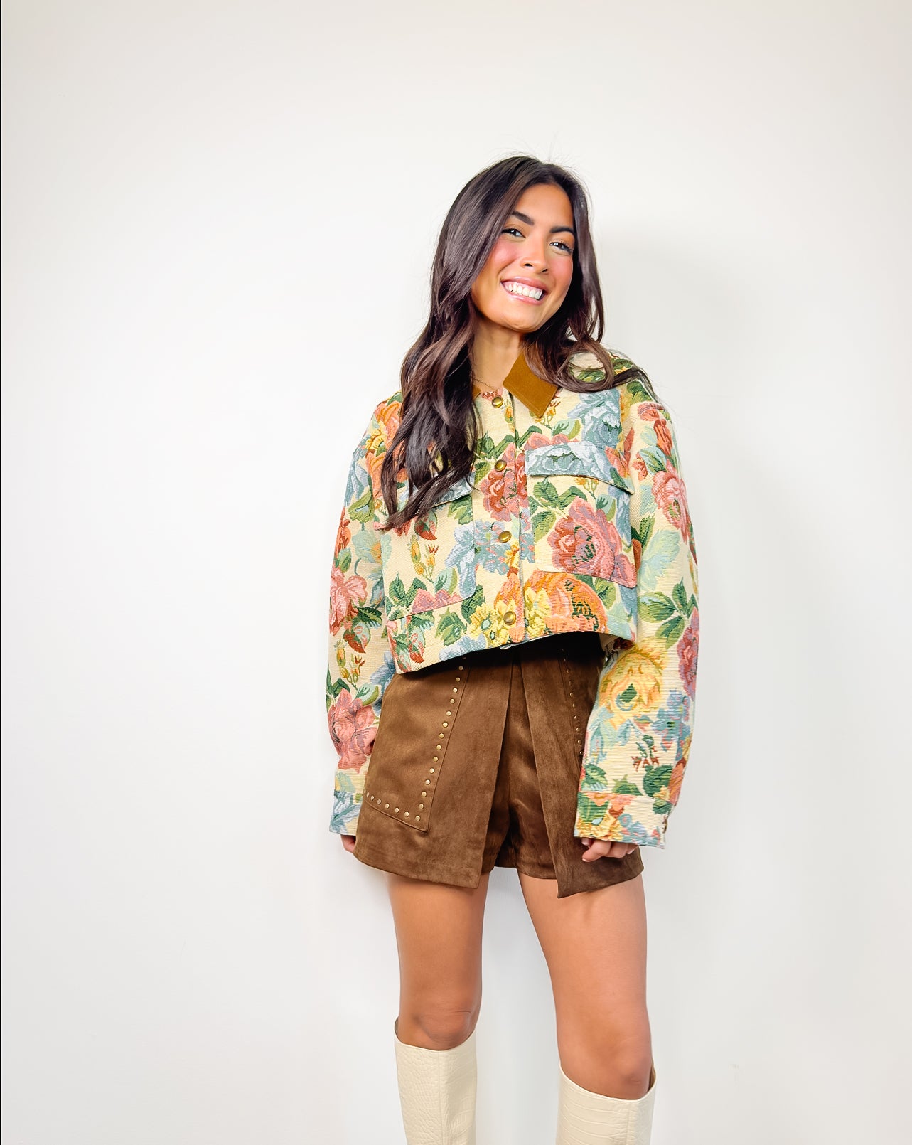 Lila Studded Suede Skort