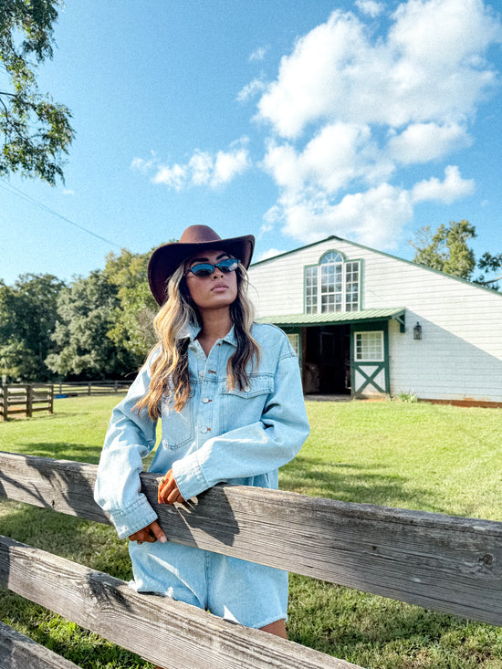 Harlow Denim Oversized Romper