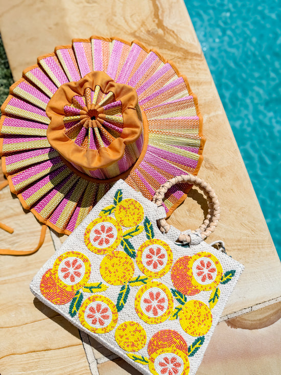 Orange Beaded Shoulder Bag