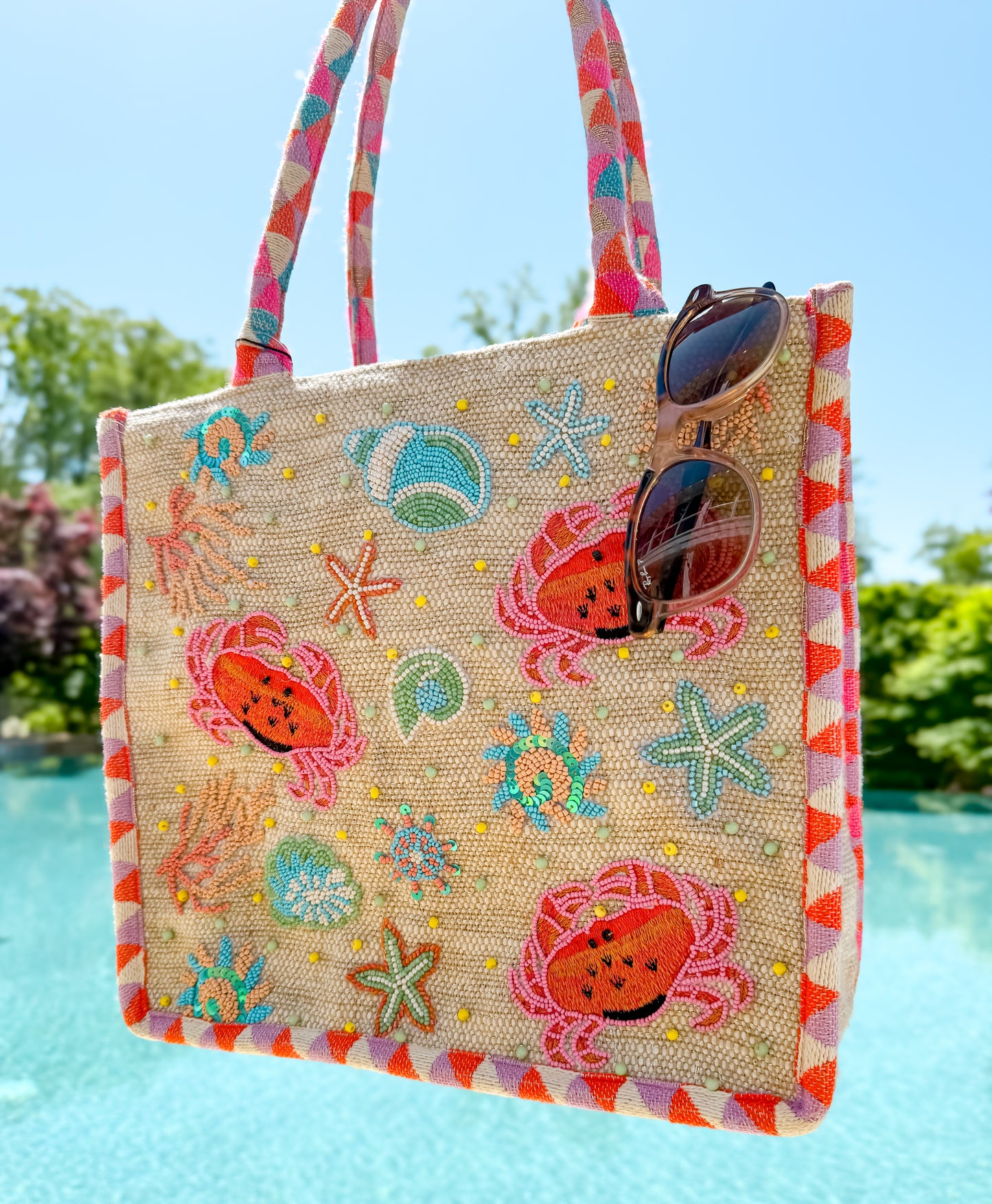 Crab Shell Embelished Tote