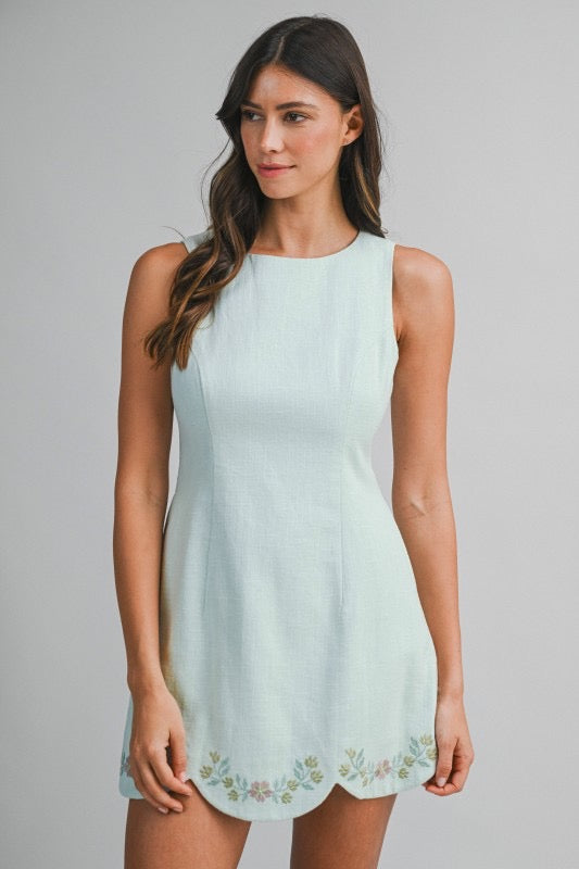 Blossom Breeze Mini Scallop Dress (PRE-ORDER - AVAILABLE TO SHIP 2/11)