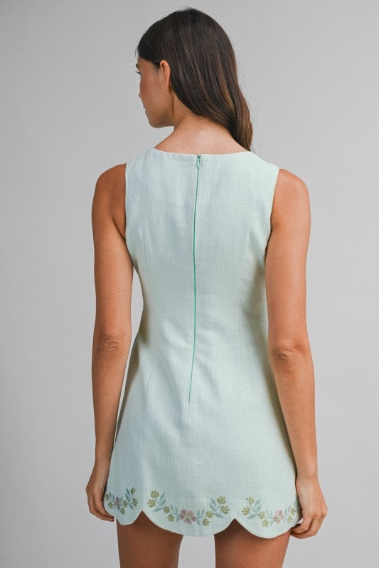 Blossom Breeze Mini Scallop Dress (PRE-ORDER - AVAILABLE TO SHIP 2/11)