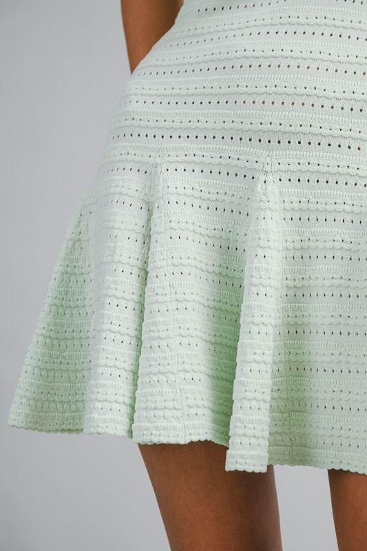 Minty Breeze Pointelle Mini Dress (PRE-ORDER - AVAILABLE TO SHIP 2/11)