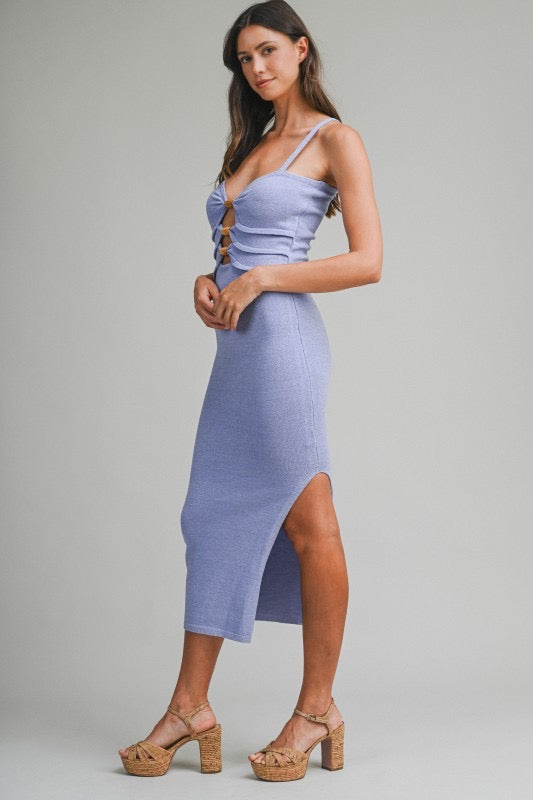 Lavender Bodycon Midi Dress