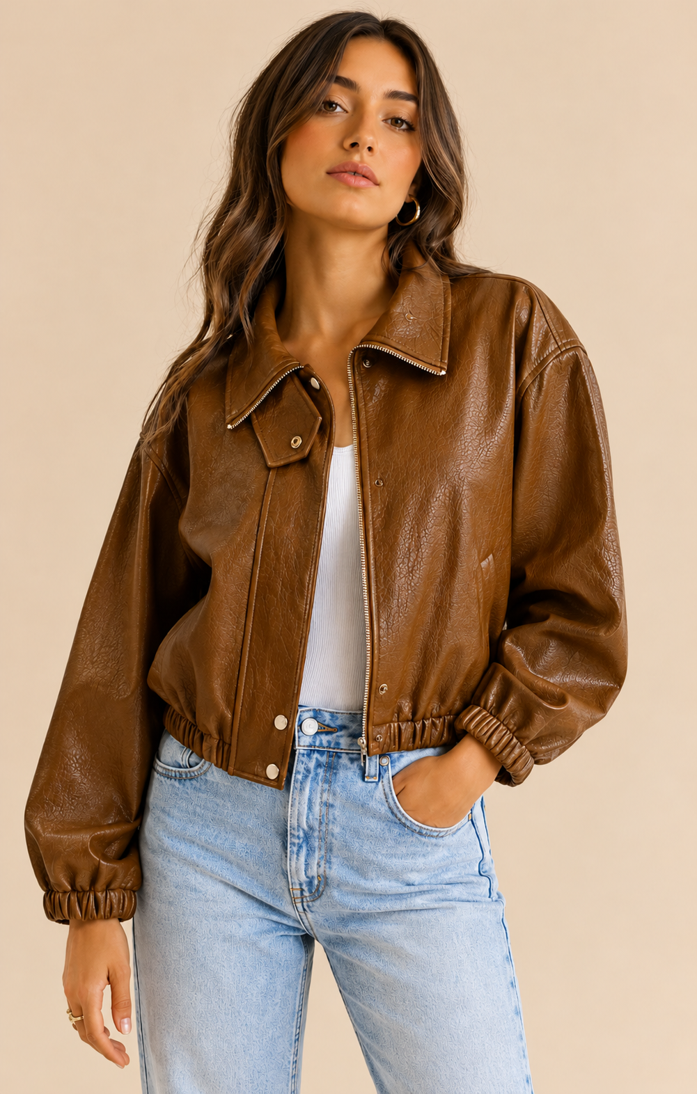 The Aspen Brown Bomber Jacket