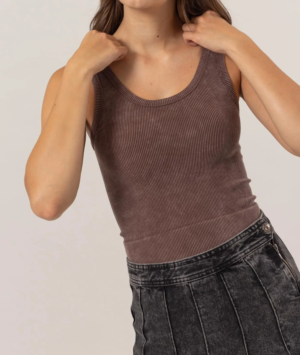 Basic Babe Tank Top (Brown)