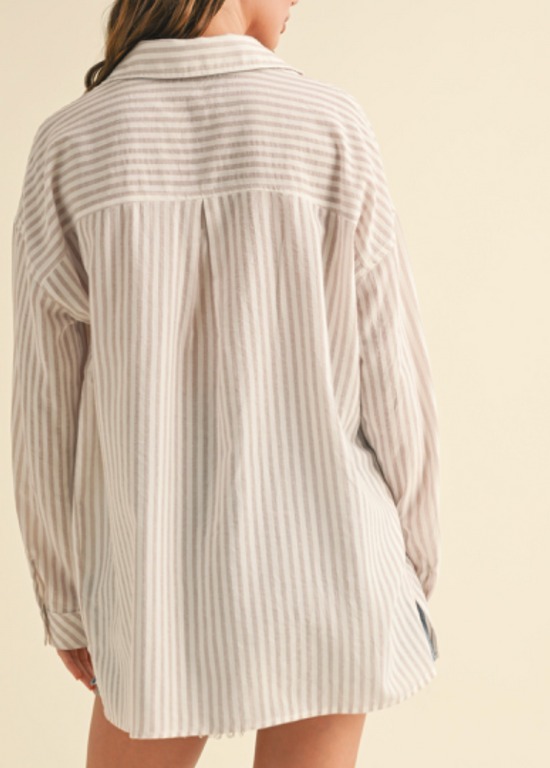 Janey Striped Button Down Top
