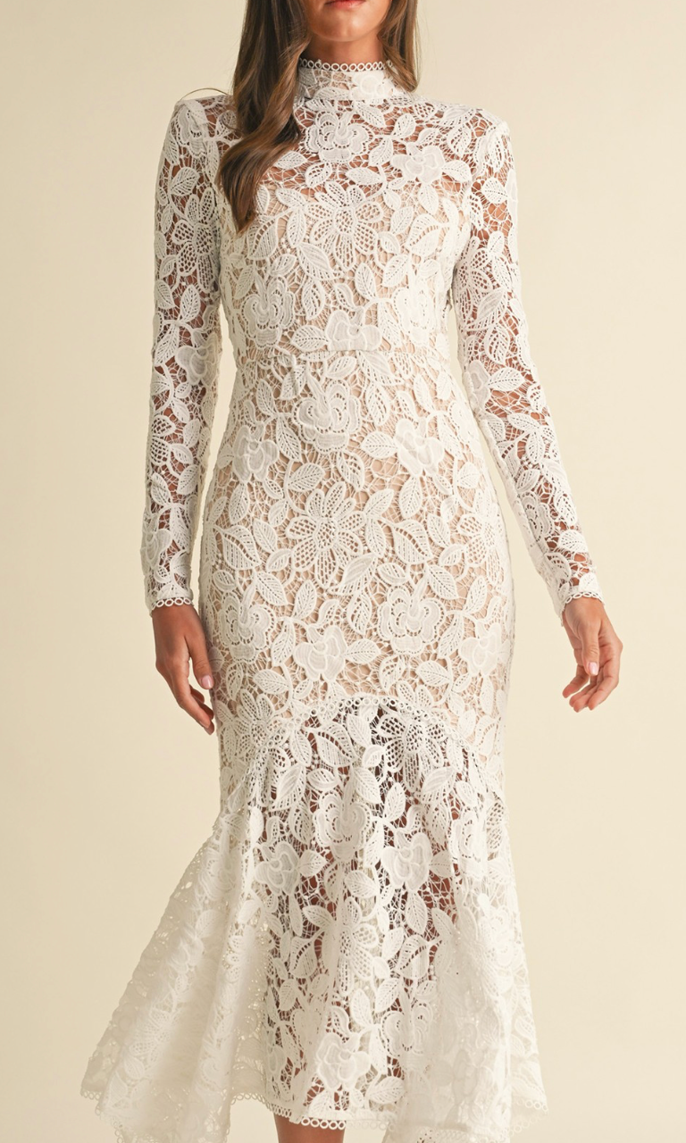 Sadie Floral Lace Midi Dress